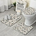 thumbnail image 1 of Beige Christmas Winter Scene Pattern Bathroom Rugs Sets 3 Piece,Toilet Cover Set,Absorbent Non Slip Bathroom Mats Sets with U-Shaped Contour Rug Toilet Rug Set, 1 of 5