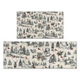 thumbnail image 1 of Beige Christmas Winter Scene Pattern Kitchen Rugs Sets Of 2,Anti Fatigue Kitchen Mat Rugs Non Slip Washable,Decorative Kitchen Floor Mats for Kitchen,Sink,Laundry,17"x30"+17"x47", 1 of 7