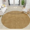 thumbnail image 1 of Beige Circle Bohemian Area Rug, Retro Geometric Medieval Stripes Indoor Non-Slip Rugs, Machine Washable Breathable Durable Carpet For Living Room Bedroom Dining Room Office 1x2ft, 1 of 6
