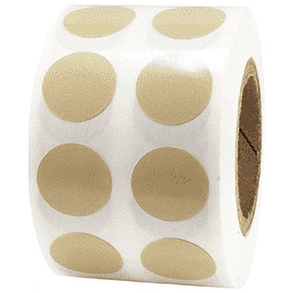 Beige Circle Dot Stickers, 0.5 Inch Round, 1000 Labels on a Roll