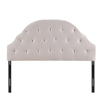 Beige Classic Arched Tufted Headboard, Queen