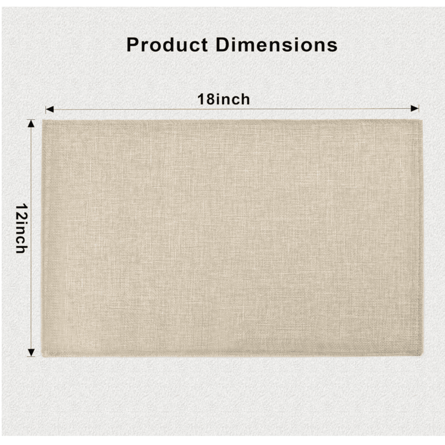 Beige Cloth Placemats Set of 6 - Easy to Clean Fabric Table Placemats - Mac Placemats - Heat Resistant Non-Slip Table Mats (Beige, 6)