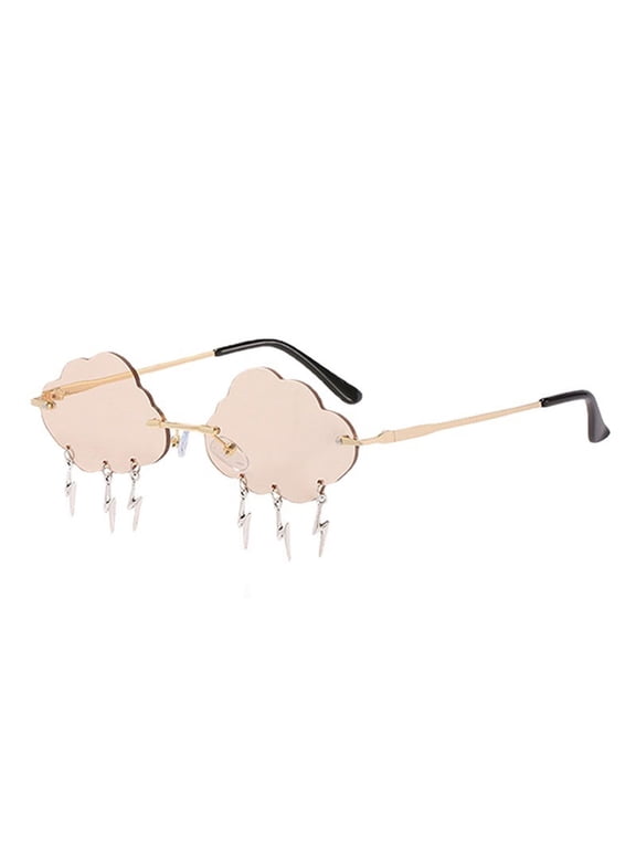 Beige Cloud Shape Vintage Sunglasses Sunglasses Womens Fashion Accessories Polyester Polarized UV400 Protection Lens Big Frame Fashion Glasses Trendy Stylish Shade One Size