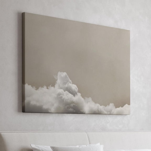 Beige Cloud Sky Wall Art, Minimalist Boho Nursery Decor, Unframed Paper Print Size 8x12