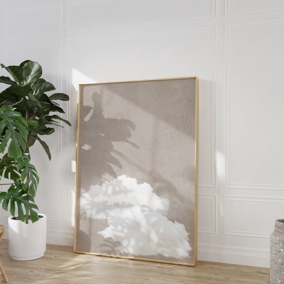 Beige Cloud Wall Art Neutral Minimalist Sky Landscape Above Bed Decor Unframed Paper Print