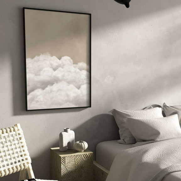Beige Cloud Wall Art Print, Bedroom Wall Decor Over The Bed Art, Above Bed Decor, Bedroom Decor, Abstract, Minimalist, Neutral Wall Art Wall Art, Modern Wall Decor, 12x18 UNFRAMED