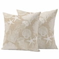 thumbnail image 1 of Beige Coastal Outdoor Pillow Covers Pack of 2 Nautical Starfish Jellyfish Coral Summer Waterproof Throw Pillow Covers Decorative Cushion Cases for Patio Garden Tent Balcony Couch 26x26 inch, 1 of 9