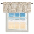 thumbnail image 1 of Beige Coastal Window Valance for Kitchen, Nautical Starfish Octopus Coral Summer Rod Pocket Short Curtain for Small Windows, Light Filtering Decorative Valance, 60 x 14 Inch, 1 of 9