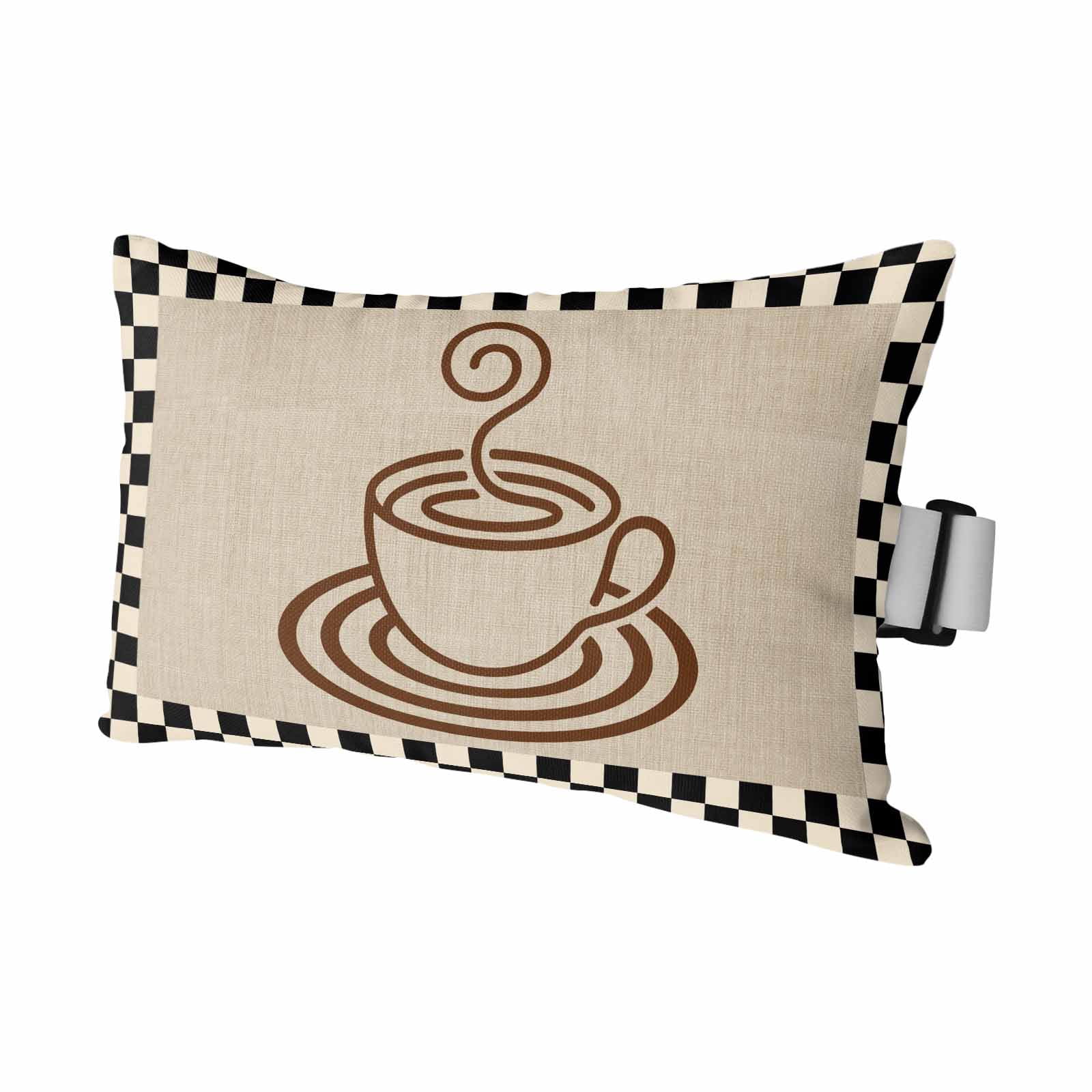 Beige Coffee Outdoor Pillows for Chaise Lounge Chair Waterproof Lumbar ...