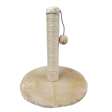 Beige Color Cat Scratch Tree with Teaser Ball 15.4 x 16.9 Inches Pet Toy New