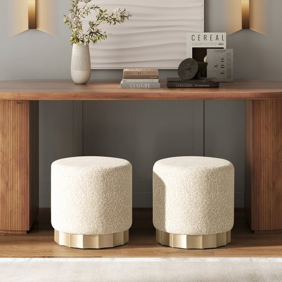 Beige Color, Chenille Material - Durable Aluminum Frame - Indoor Outdoor Placement - Lighting with Lantern