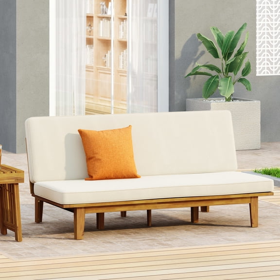 Beige Color - Convertible from Bench to Bed / Ideal for Outdoor Relaxation / Durable and Water - Resistant