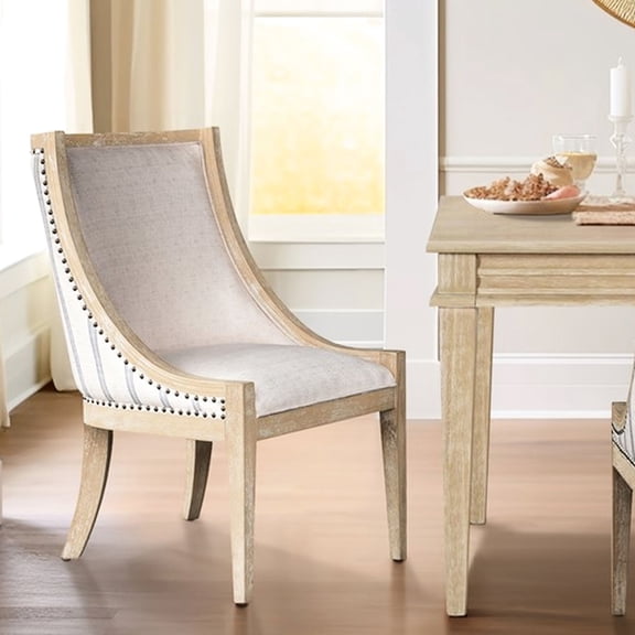 Beige Color Scheme - Curved Back and Arms - Dining Hall - Spacious Seat