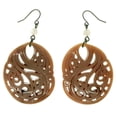 thumbnail image 1 of Beige Colored French Hook Dangle Earrings With Ornate Cut-Out Design TME470, 1 of 1