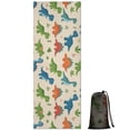 thumbnail image 1 of Beige Colorful Dinosaur Pattern Hot Yoga Mat Towel Non Slip for Hot Yoga - Quick-Drying Yoga Mat Cover with 4 Corner Pockets with Travel Bag - Hot Yoga Towel Non Slip 70"x26", 1 of 6