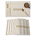 Concensus Place Mat Beige Concentric Squares Cotton Linen Placemats Set of 8, Modern ...