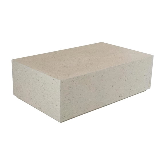 Beige Concrete Coffee Table with Terrazzo Finish and Modern Design Accent