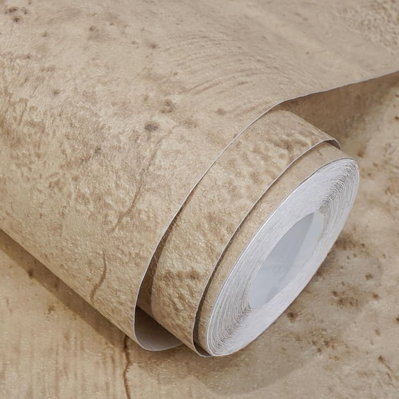 Beige Concrete Wallpaper 15.7 in * 708 in, Cement Contact Paper 3D Matte Textured, Wall Paper Pull and Stick Self-Adhesive & Removable