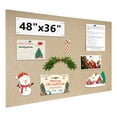thumbnail image 1 of Beige Cork Bulletin Board 48" x 36", Foldable Felt Notice Pin Board for Wall, 4' x 3' Decorative Corkboard Photo Board DIY Vision Board with Self-Adhesive Tape for Office School Home with 20 Pushpins, 1 of 9