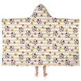 thumbnail image 1 of Beige Cow Flower Pattern Hooded Bath Towel，50"x30" for Ages 3 To 12 Kids, Quick Dry Lightweight Soft Microfiber Hood Beach Towel Cover Up for Kids, 1 of 7