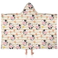 thumbnail image 1 of Beige Cow Flower Pattern Hooded Bath Towel，60"x35" for Ages 3 To 12 Kids, Quick Dry Lightweight Soft Microfiber Hood Beach Towel Cover Up for Kids, 1 of 7