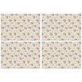 thumbnail image 1 of Beige Cow Flower Pattern Summer Placemats Table Placemats Set Of 4-Linen Kitchen Washable Placemats Table Mats 11.8"x17.7" Non-Slip Heat Resistant, 1 of 6