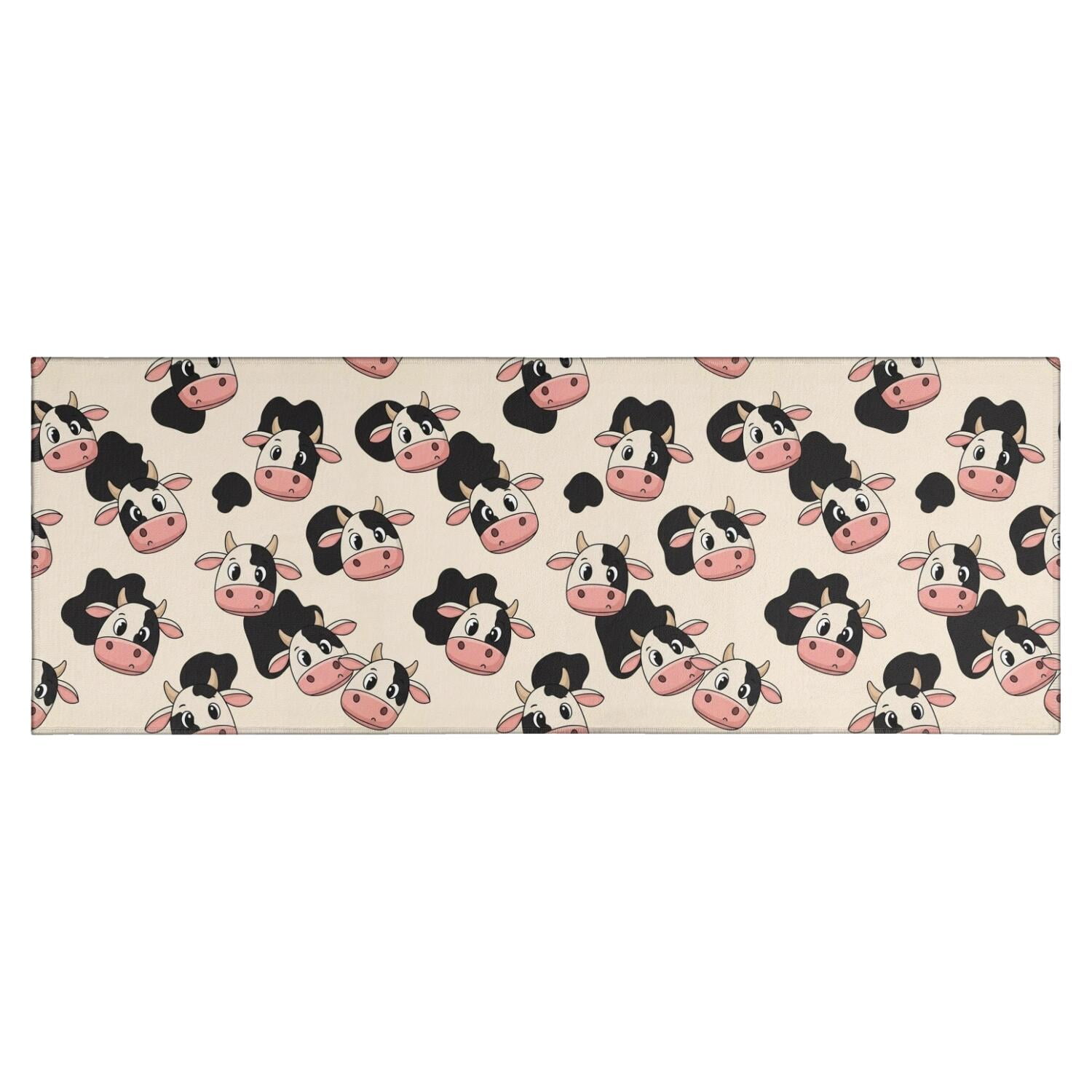 Beige Cow Head Pattern Kitchen Rug Mat,Kitchen Runner Rugs Non Skid ...