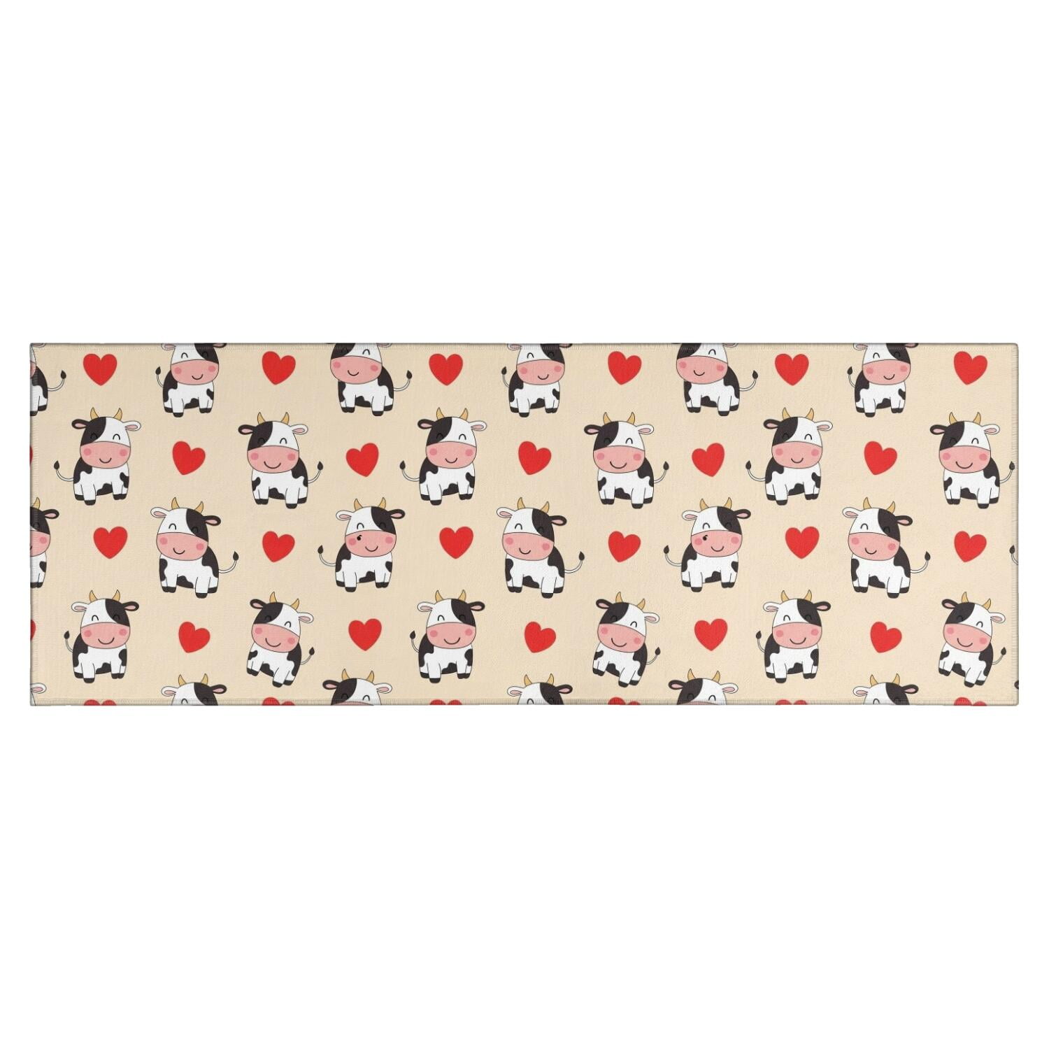 Beige Cow Heart Pattern Kitchen Rug Mat,Kitchen Runner Rugs Non Skid ...