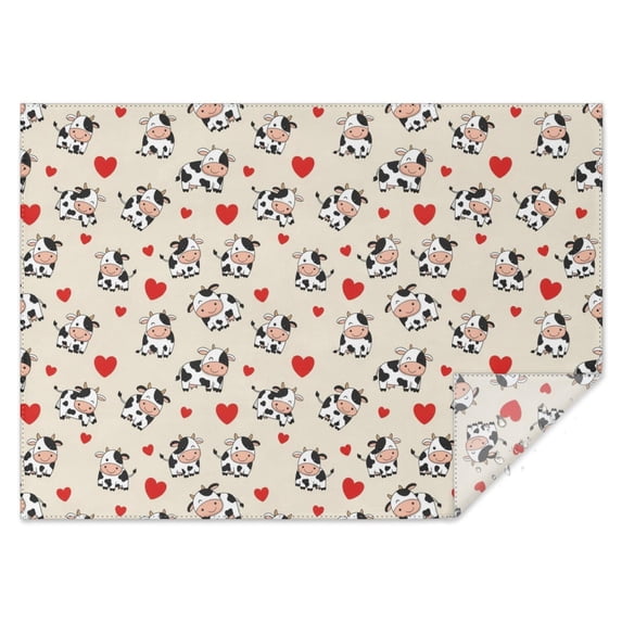 Beige Cow Heart Pattern Rectangle Tablecloth 60"x84",Waterproof Polyester Rectangle Table Cloth, Wipeable Spillproof Polyester Tablecloth for Dining, Camping, Indoor and Outdoor