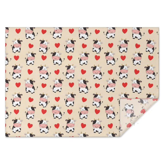 Beige Cow Heart Pattern Rectangle Tablecloth 60"x84",Waterproof Polyester Rectangle Table Cloth, Wipeable Spillproof Polyester Tablecloth for Dining, Camping, Indoor and Outdoor