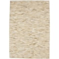 thumbnail image 1 of Beige Cowhide 4X6 Modern Leather Rug, 1 of 11