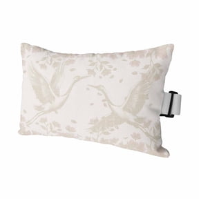Beige Crane Silhouette Outdoor Pillows for Chaise Lounge Chair Waterproof Lumbar Pillows with Insert&Adjustable Strap Beach Headrest Pillow Modern Abstract Flowers Botanical Pool Pillow 11"x16"
