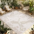 thumbnail image 1 of Beige Crane Silhouette Outdoor Rug for Patio/Deck/Porch, Non-Slip Large Area Rug 3 x 5 Ft, Modern Abstract Flowers Botanical Indoor Outdoor Rugs Washable Area Rugs, Camping Rug Carpet Runner, 1 of 8
