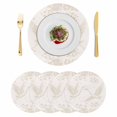 thumbnail image 1 of Beige Crane Silhouette Round 13 Inch Placemats Set of 4, Modern Abstract Flowers Botanical HeatResistant Non Slip Place Mats for Dining Table, Wipeable Braided Kitchen Table Mats for Housewarming, 1 of 9