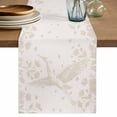 thumbnail image 1 of Beige Crane Silhouette Table Runner 70 Inches, Modern Abstract Flowers Botanical Bed Runner Dresser Scarves Tabletop for Indoor Outdoor Parties/Ceremony/Banquet, 13" x 70", 1 of 9