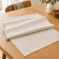 Texture Color For Table Beige Cream 14 x 72 Inch Slub Texture Linen Cotton Table Runner for ...
