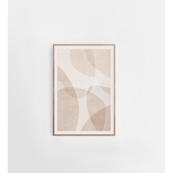 Beige Cream Abstract Poster, Wall Art, Diy Wall Decor, Mid Century Geometric Art, Modern Wall Art, Minimalist Poster, 16x24 UNFRAMED