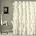 thumbnail image 1 of Beige Crushed Ruffle Fabric Shower Curtain (72 in. x 72 in.), 1 of 1