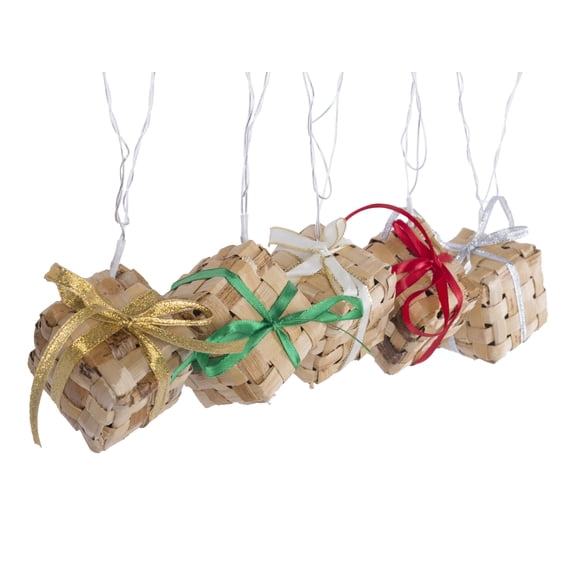 Beige Cube Shaped Premium Handmade Bamboo String Fairy Light - Festive Decor Item