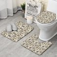 thumbnail image 1 of Beige Curiosity Shoppe Pattern Bathroom Rugs Sets 3 Piece,Toilet Cover Set,Absorbent Non Slip Bathroom Mats Sets with U-Shaped Contour Rug Toilet Rug Set, 1 of 5