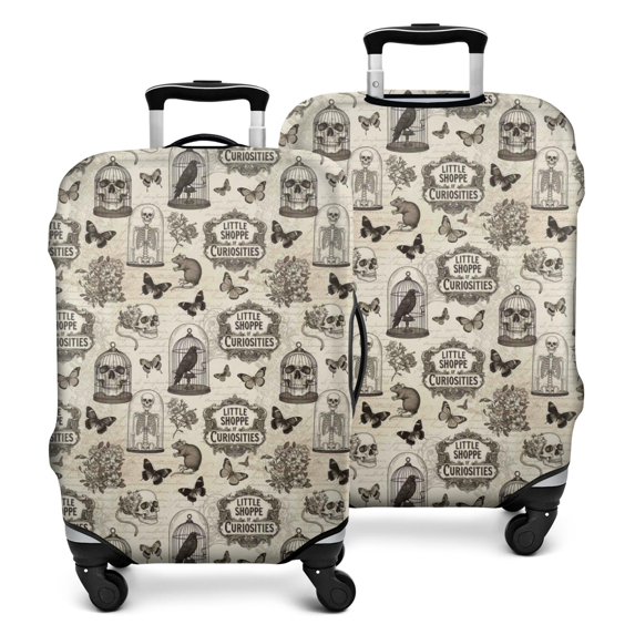 Beige Curiosity Shoppe Pattern Luggage Cover Fashion Suitcase Cover Baggage Covers Fit 25-28 Inch Luggage (Go Travel)