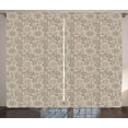 thumbnail image 1 of Ambesonne Beige Curtains 2 Panel Set, Circular Composition Lace, 108" x 63", Tan Brown, 1 of 3