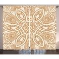 thumbnail image 1 of Ambesonne Beige Curtains 2 Panel Set, Ethnicity Pattern, 108" x 90", Tan Cream, 1 of 2