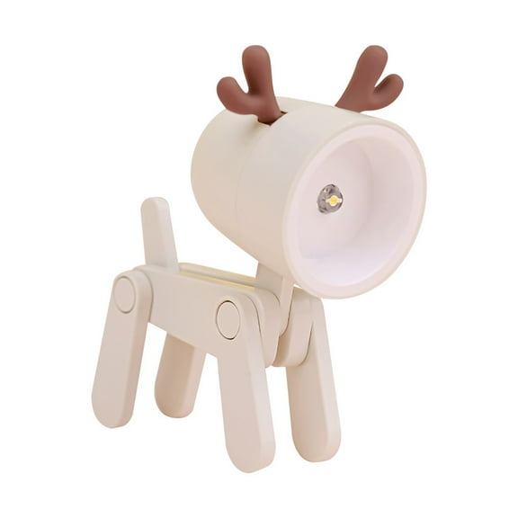 Beige Cute Animal Night Light, Mini Desk Lamp For Bedroom Kids Room, Usb Powered Sleep Aid, Deer Shape Decorative Accent Light