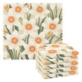 thumbnail image 1 of Beige Daffodils Pattern Kitchen Cloth Dish Towels for Drying Washing Absorbent Dish Rags Reusable soft kitchen dishcloth set 6 Pack, 1 of 9