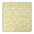 thumbnail image 1 of Beige Daisy Flower White Blooms Pattern Square Fitted Tablecloth with Elastic Edge,Square Table Cover,Washable Elastic Table Cover for Home Kitchen Party Decor 36"x36", 1 of 6