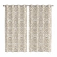thumbnail image 1 of Beige Damask Kitchen Curtains 63 Inch Length, Vintage Country Scroll Floral Patterned Grommet Top Bedroom Living Room Curtains, Light Filtering Cafe Curtain Drapes 2 Panels Set 84''x63'', 1 of 9