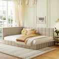 thumbnail image 1 of Beige Daybed/ Bed Upholstered Full Size - Modern Classic Look, Enhances Home, With Slats Kit Velvet Elegance, Fits Home , Support, 1 of 6
