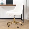 thumbnail image 1 of Beige Dining Seat With Metal Base - Fleece, Stable, Comfortable Space Saving Chair, Modern Lift Adjustable, Metal, Elegant Design, 1 of 6