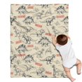 thumbnail image 1 of Beige Dinosaurs Text Pattern Blanket,Comfortable Soft Flannel Throw Blanket,All Season,Warm Lightweight Blankets for Sofa Bed Couch Living Room Chair,30"x40", 1 of 4